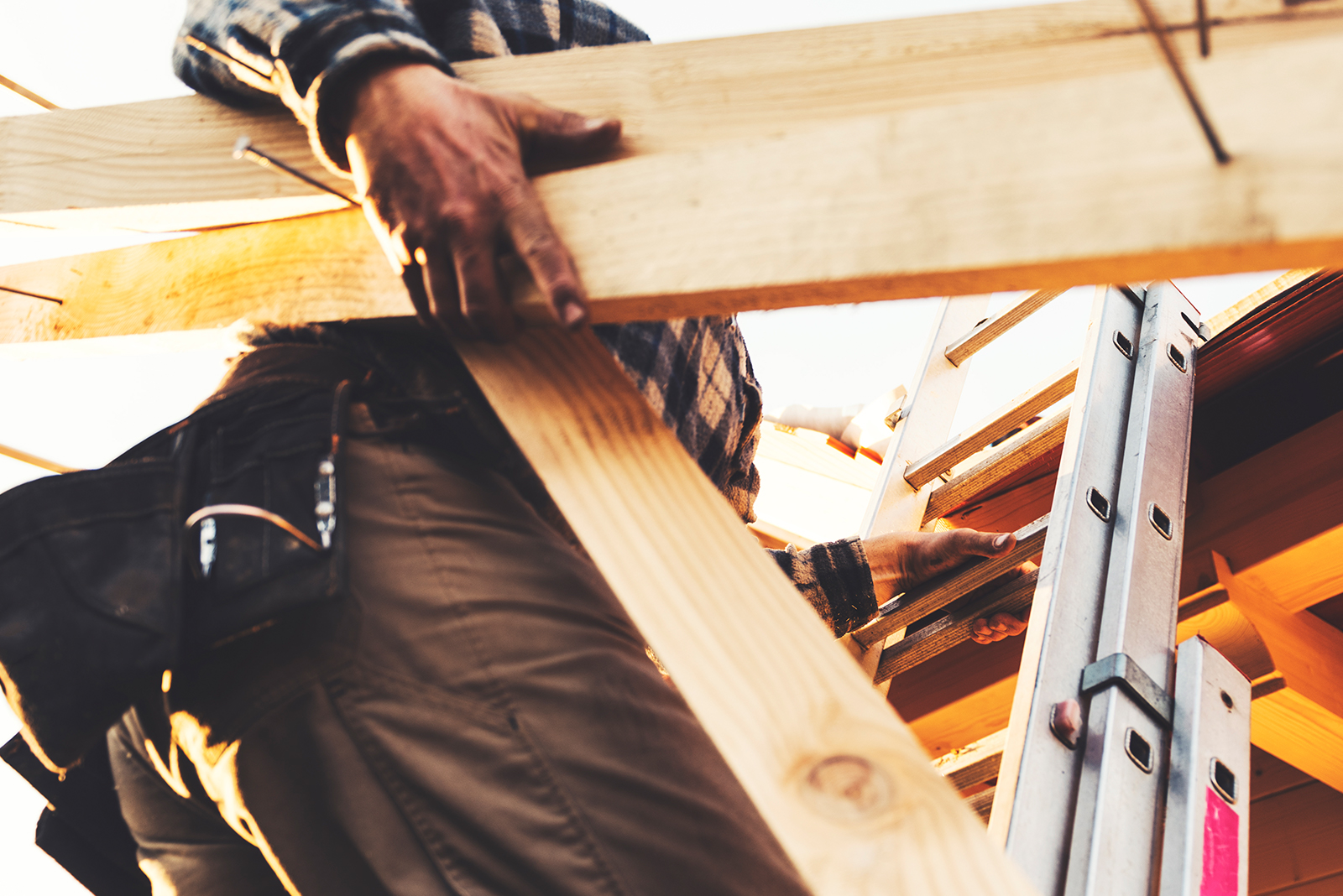 Home Improvement Month: Thank You to Our Industry Professionals Contractor on ladder blog